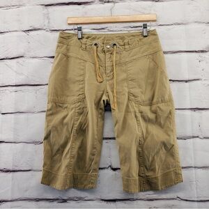The North Face Khaki Hiking Shorts Gorpcore Drawstring Button Women’s Sz 12